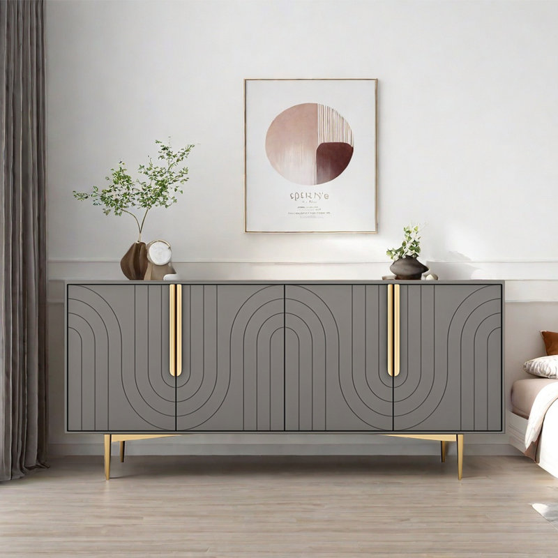 Buffet de luxe moderne et minimaliste, Gris