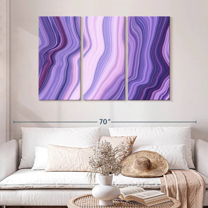 Avery Abstract Purple Layers, 32" H x 50" W