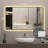 48x32 Black Frame Wall Mirror with Rounded Corners, Temperature Display, Tri-Color Light, and Defogging Function