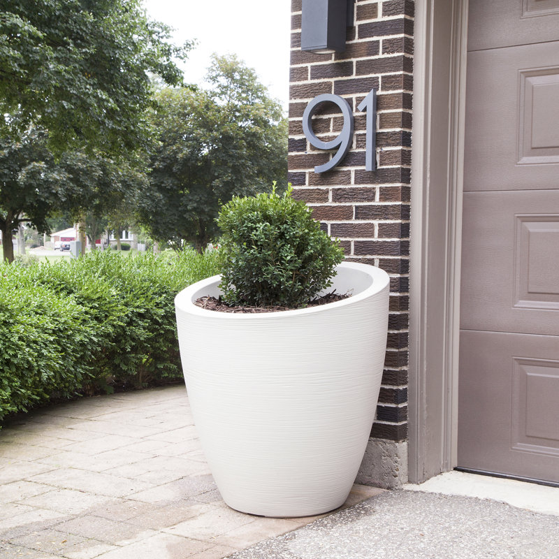 Marazzi Double Walled Tapered Pot Planter, White, 34" H x 30" W x 30" D