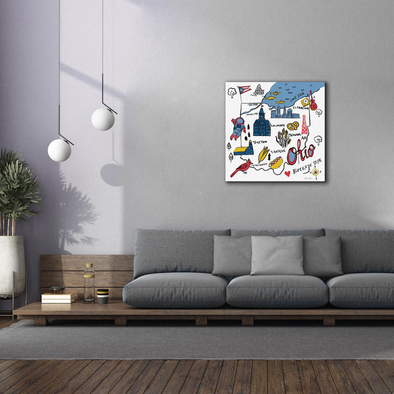  «Ohio» par Farida Zaman, art mural sur toile, 37 po x 37 po, H 37 po x l 37 po