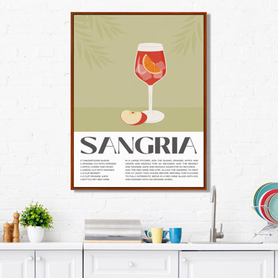 Reproduction d'art murale rouge sangria 5 A 7 - cocktails