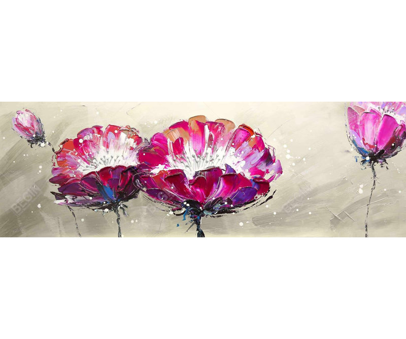 Deux fleurs sauvages encadrées sur toile | Art floral floral