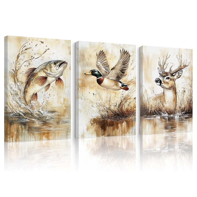 3 Piece Wrapped Canvas Print, 40 cm H x 30 cm W