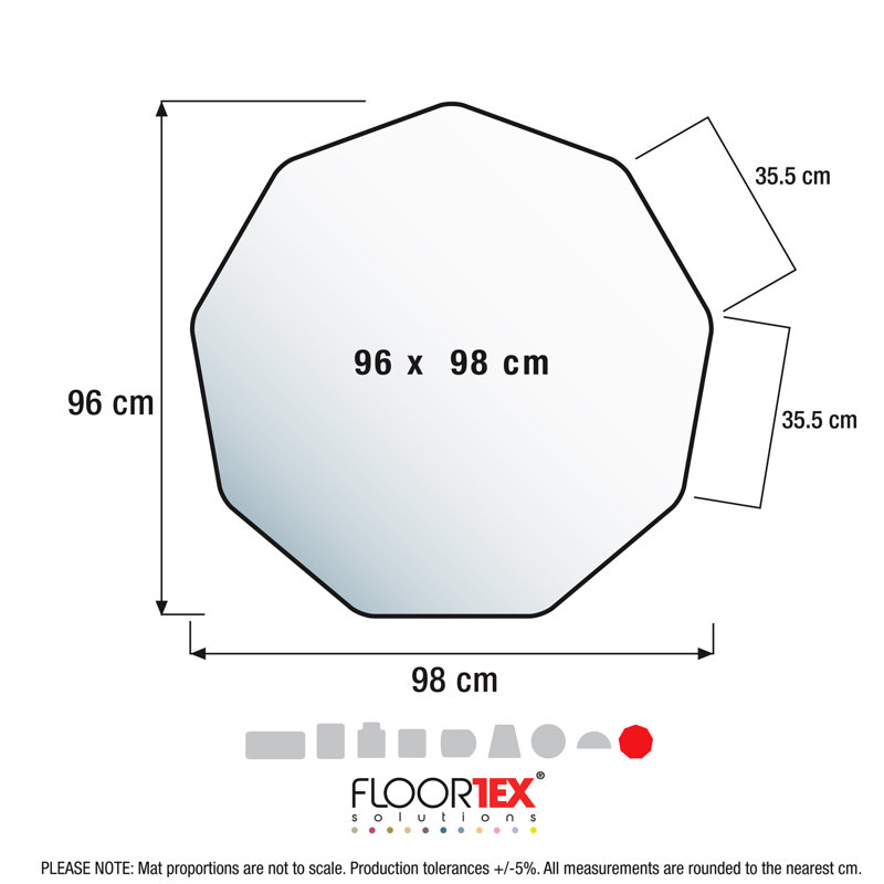 Cleartex 9Mat Polycarbonate 9-Sided Chair Mat for Carpets up to 12mm, Clear