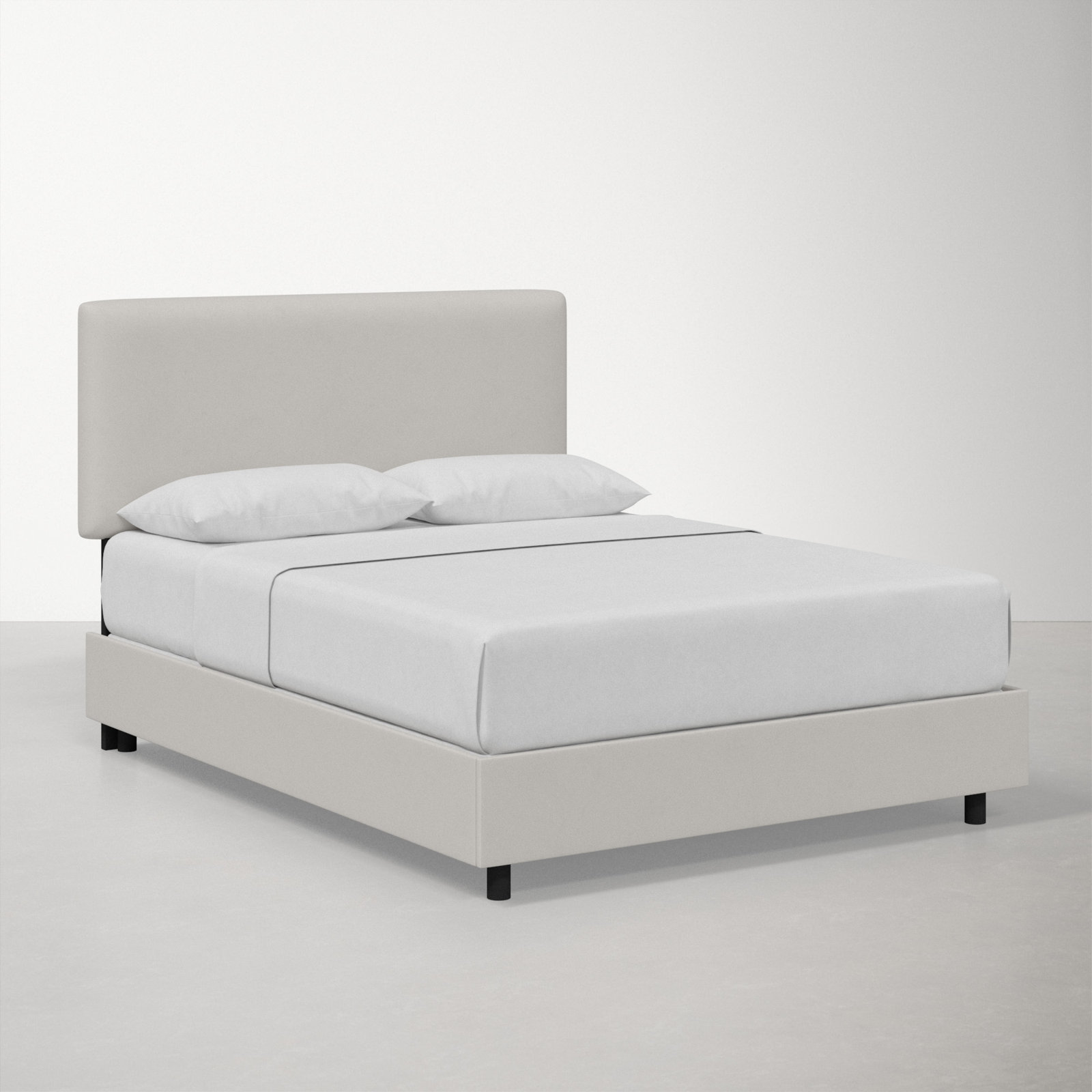 Eisley Upholstered Bed, Twin, Bella Light Gray Performance Velvet