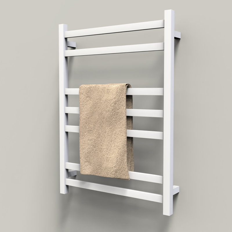 SÃ¨che-serviettes Ã©lectrique pour salle de bain, porte-serviettes chauffant avec minuterie, blanc pur