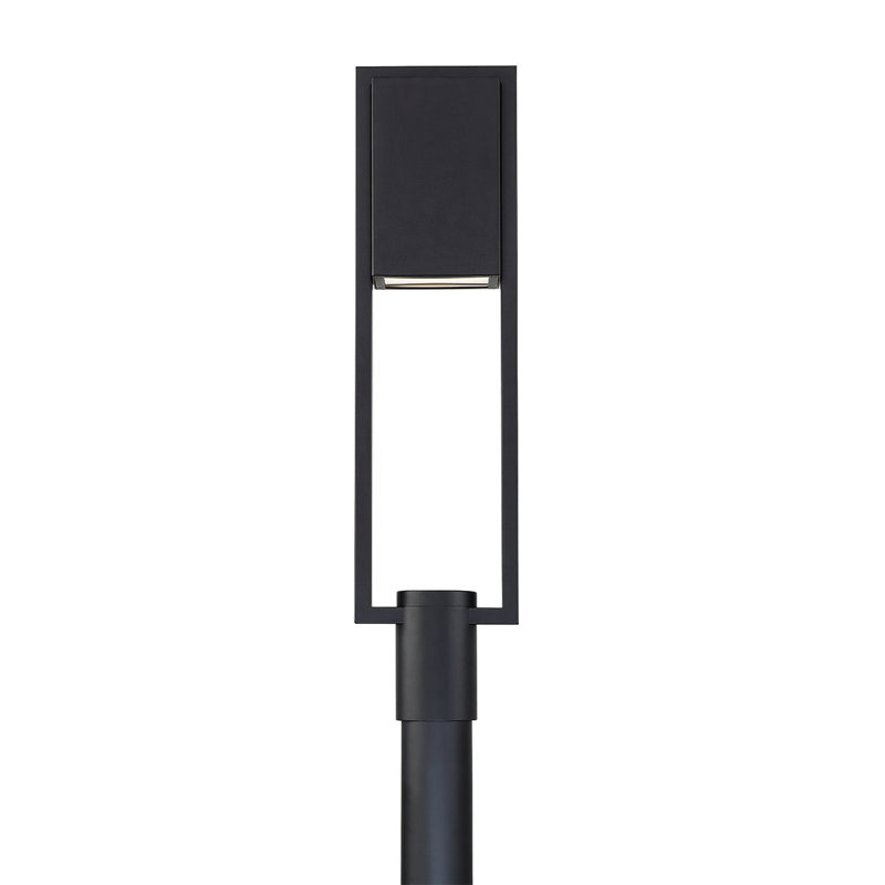 Black Modern LED Outdoor Post Light with 16W Bulb