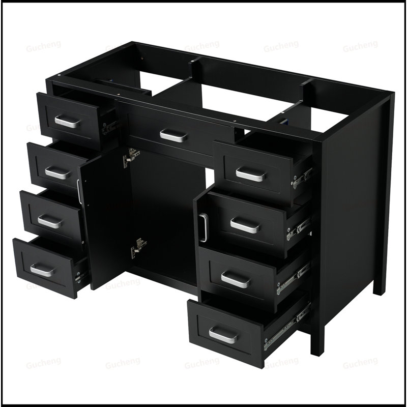 47" Bathroom Vanity,Cabinet Only, Black