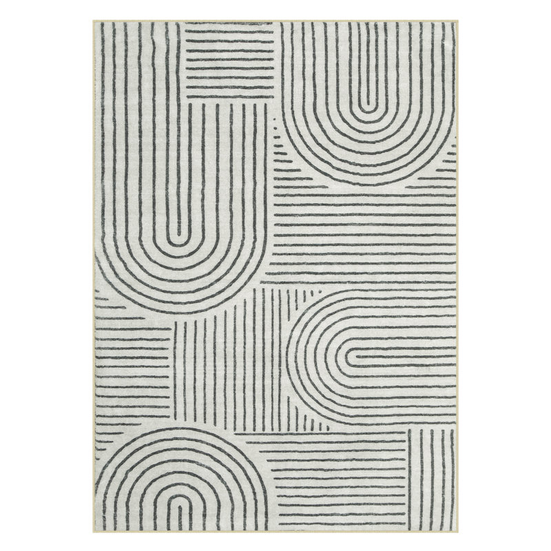 Tapis à rayures arc-en-ciel abstrait Celeta - Tapis moderne et coloré pour le salon, la chambre à coucher ou le bureau