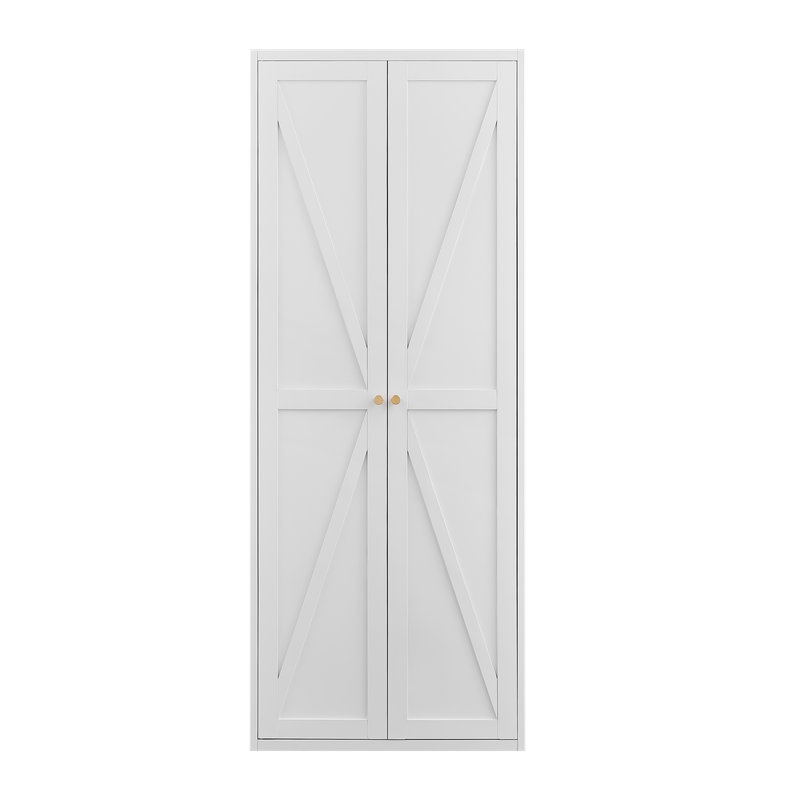 Armoire de rangement en métal avec 2 portes réglables pour garde-manger en métal, Blanc