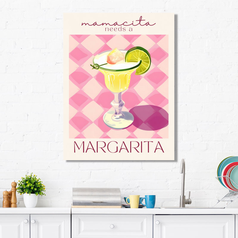«Cocktail with Lime Slice For A Night Out I», impression d'art mural, H 44 po x l 34 po, Toile tendue