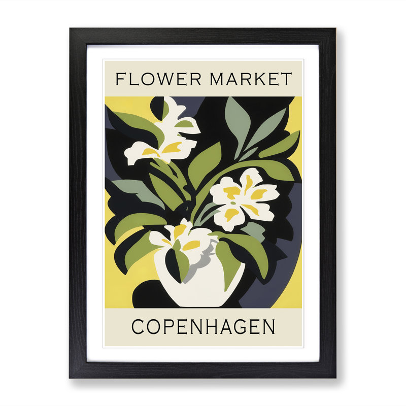 Copenhagen Flower Market Exhibition No.6 - Single Picture Frame Print on Wood, 34cm H x 25cm W x 2cm D