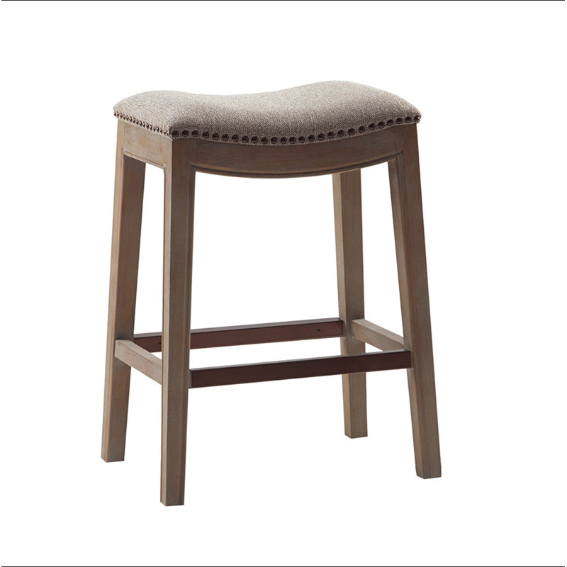 Saddle Counter Stool, Linen, Brown
