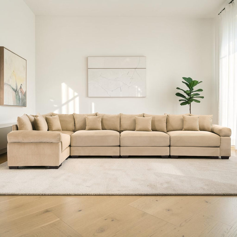 Canapé modulaire surdimensionné en nuage Corduroy, Camel