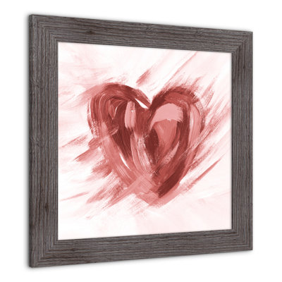 «Abstract Painted Heart», reproduction encadrée