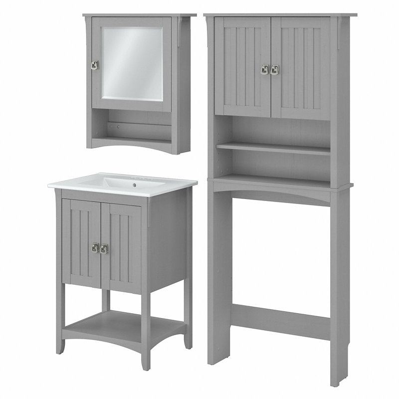 Ensemble de meuble-lavabo simple avec miroir 