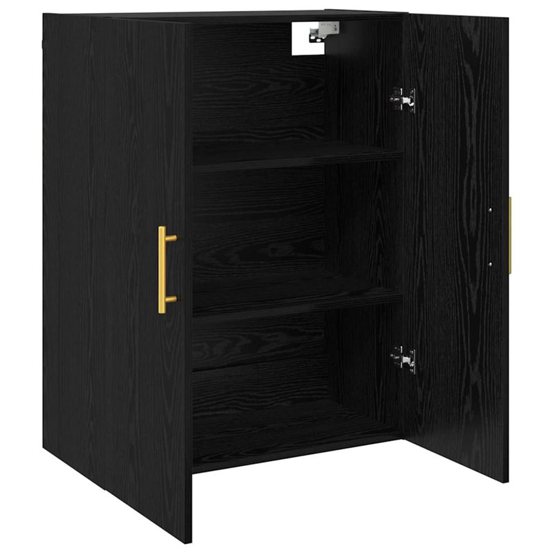 Wall Cabinet Wall-mounted Engineered Wood Storage Wall-Mounted Unit DIY, Black