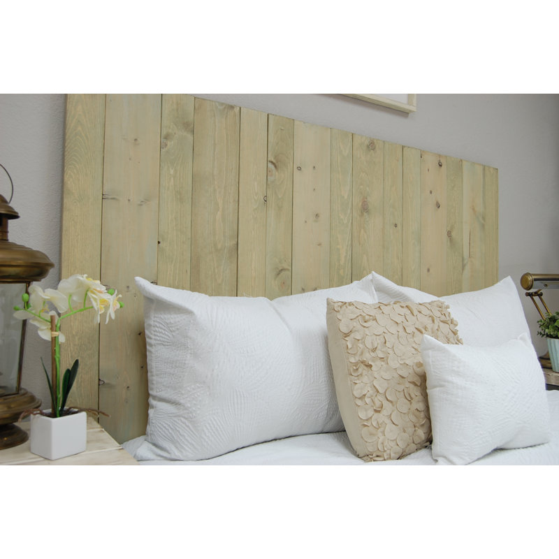 Ashleah Solid Wood Panel Headboard Wall Leaner Style, Sage Green, California King