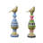 15.75in Spire Pillar With Bird Set Of 2 
