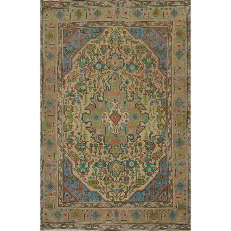 Tapis traditionnel rétro géométrique 6 x 9