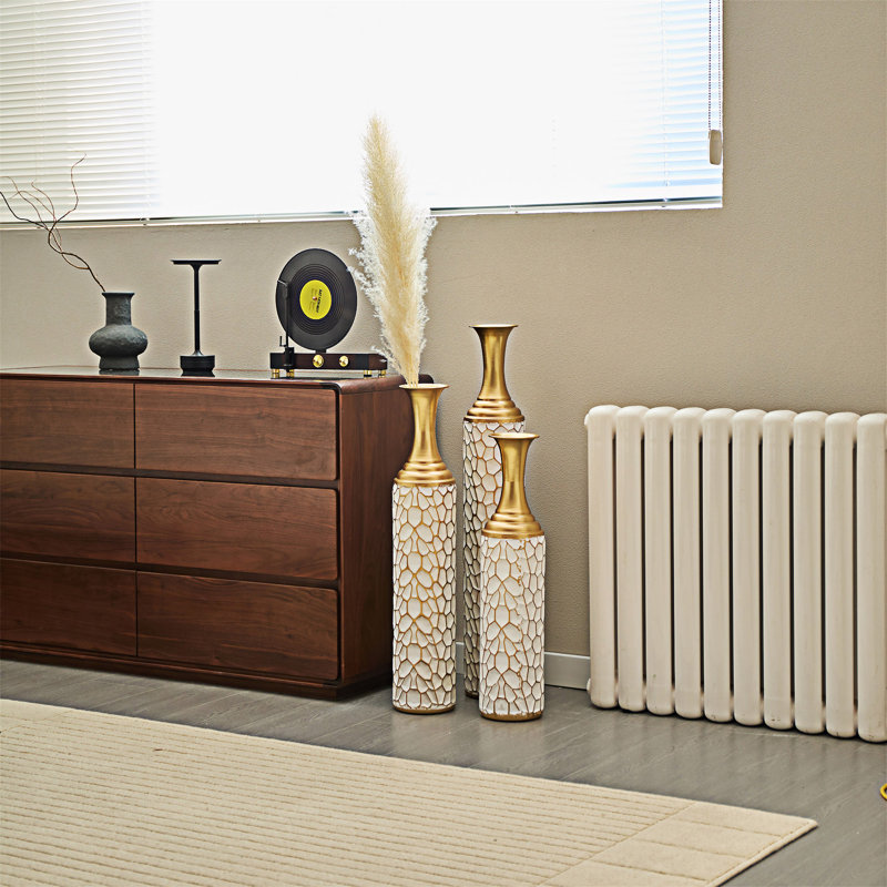 Ensemble de 3 vases de plancher en métal