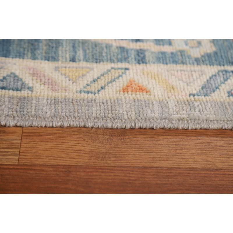 Tapis oriental gris en laine noué à la main 9 pi 3 po x 11 pi 10 po Oriental