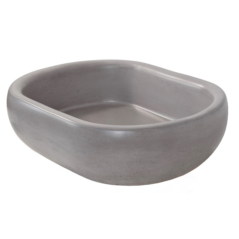 Newterra Handmade Oval Vessel Bathroom Sink, Slate