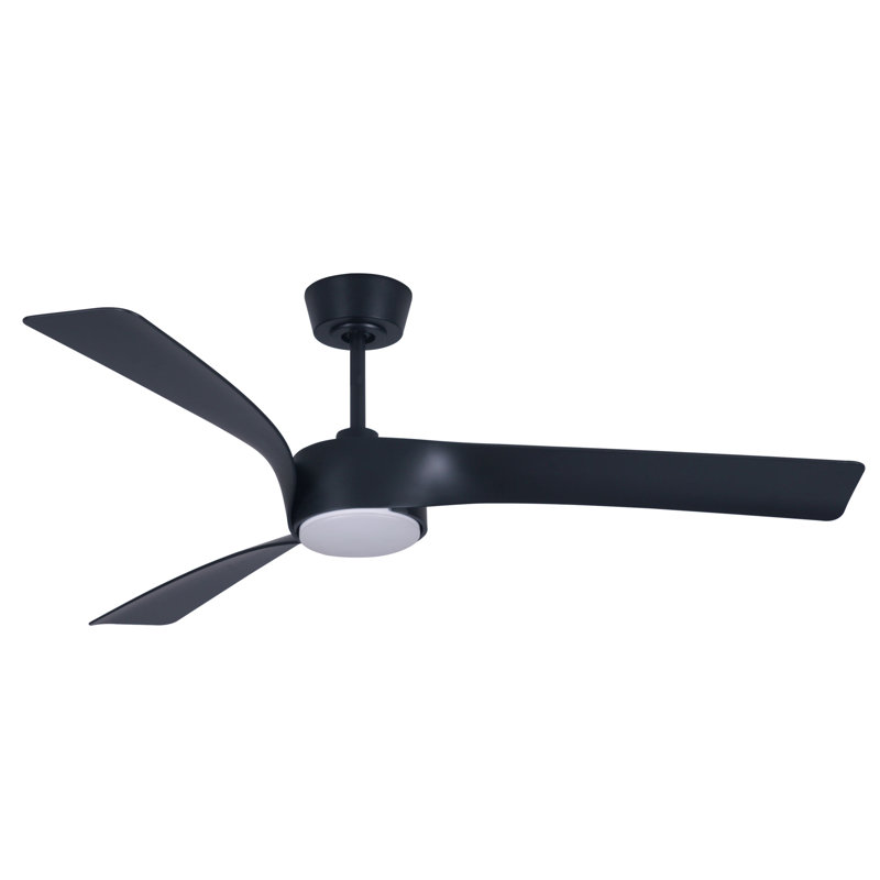 Avdul 132cm Ceiling Fan with Light Kit, Black