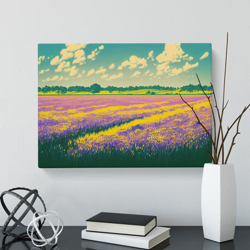 Intoxicating Bluebell Field - Wrapped Canvas Painting, 35cm H x 50cm W x 3cm D