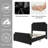 Platform Bed Frame With 50.2" Headboard, Velvet Upholstered Bed Frame-745439030-745439051