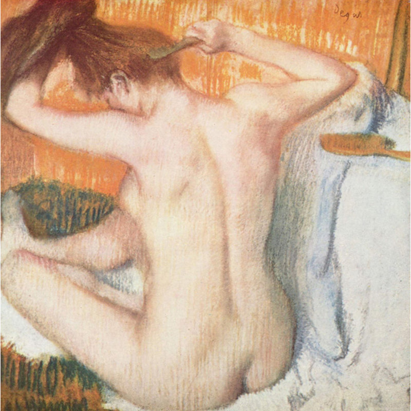 Femme se coiffant, H 36 po x l 36 po
