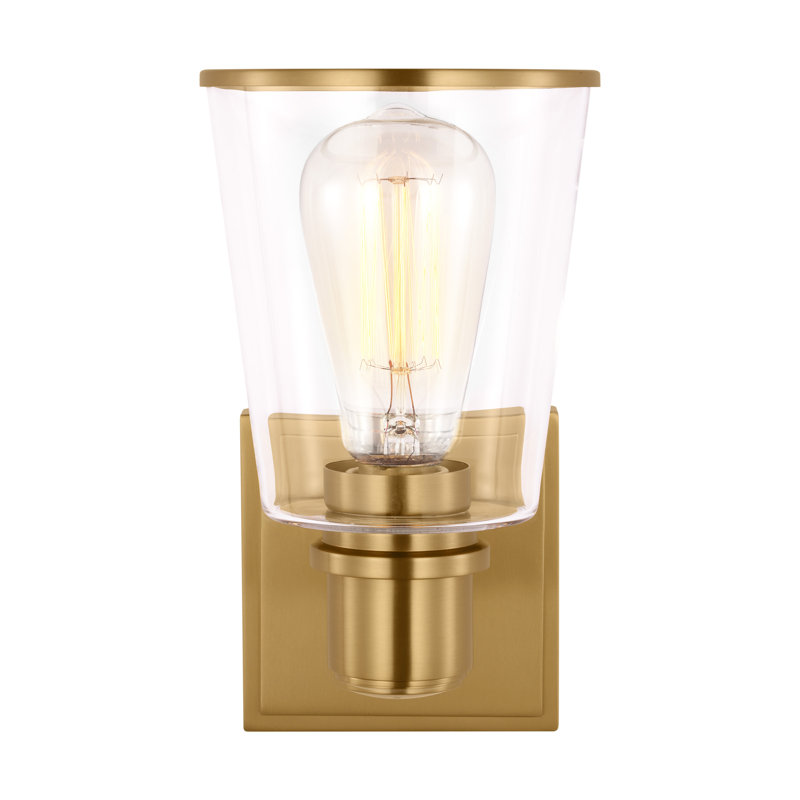 Alessa 1 - Light Bath Sconce, Burnished Brass