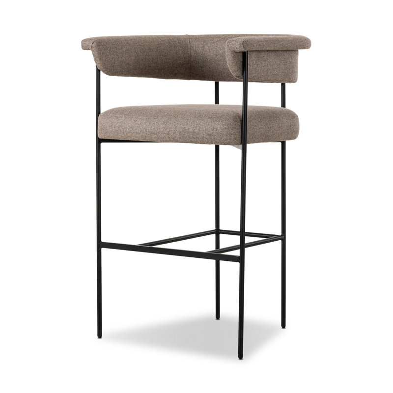 Tabouret de bar et de comptoir Lyssa, Orly Natural Polyester, Couleur unie, Tabouret de bar (siège d'une hauteur de 30,5 po)
