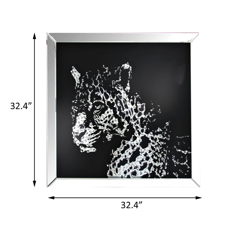 Art mural, miroir et faux cristal léopard