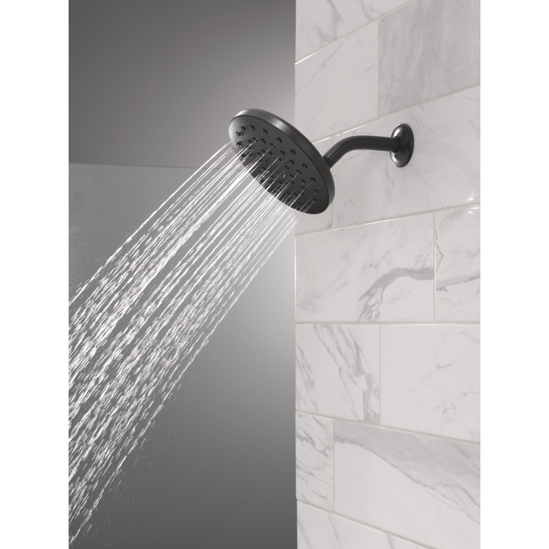 PivotPro Rain Showerhead, Single Setting 7 Inch Round Shower Head Matte Black, Matte Black