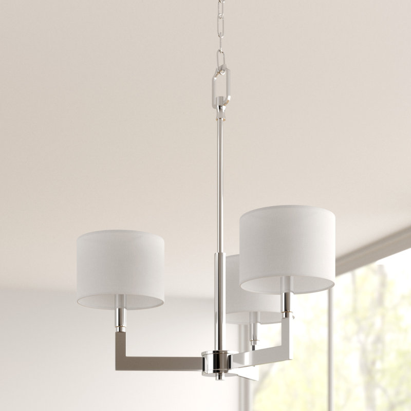 Lustre classique/traditionnel ombré 3 lumières Jerrod, Nickel brossé