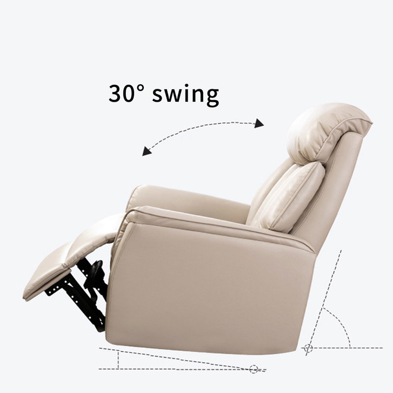 Fauteuil inclinable moderne, multifonctionnel et ergonomique, Cuir assorti, Beige