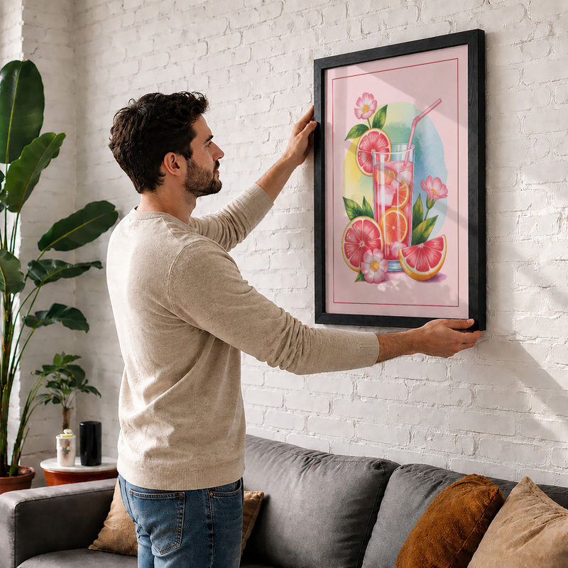 Summer Refreshment Modern - Framed Print, Walnut, A1 - 84.1 x 59.4 cm