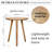 Round Shape Top Table, 3-Legged Natural Finish Side Table - Handcrafted Small End Table - Versatile Nightstand And Coffee Table For Living Room, Bedroom And Office Table