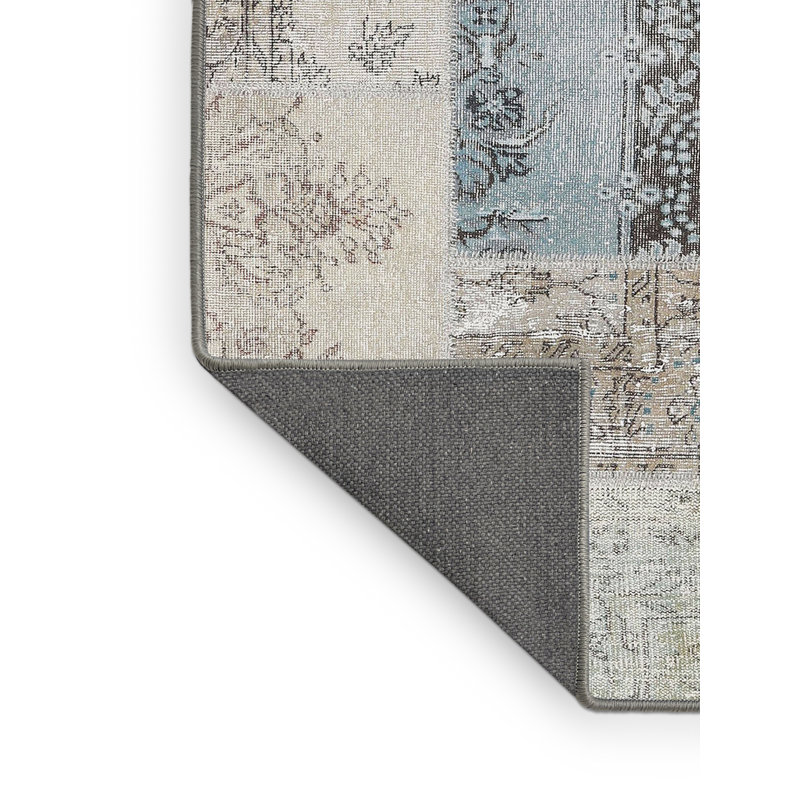 Tapis bleu/gris contemporain, Rectangle 4 pi x 6 pi