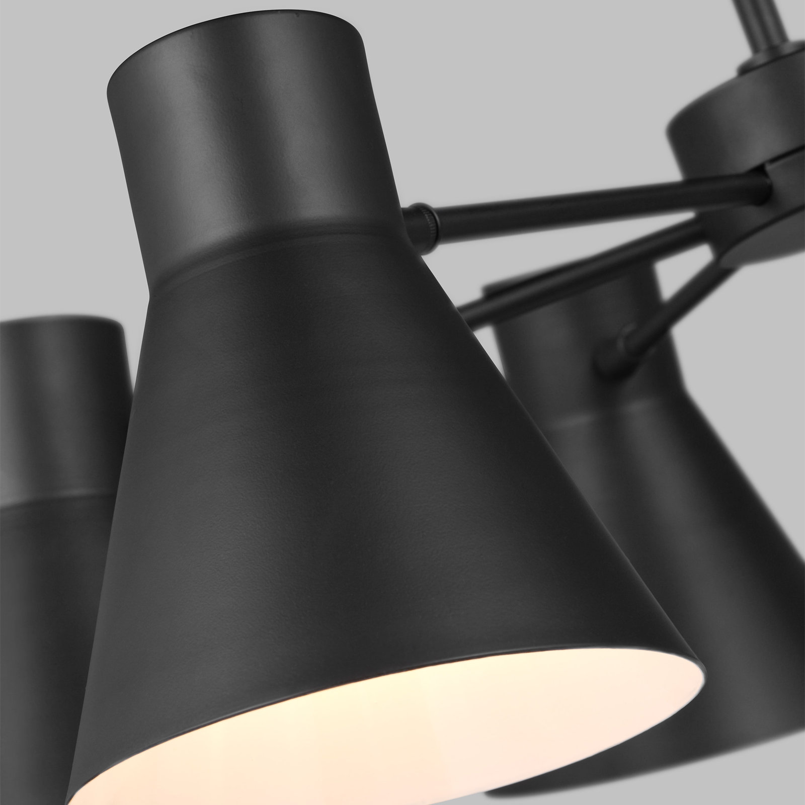 Anton 6 - Light Dimmable Cone Chandelier, Midnight Black