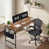 Brown/Black Table/Black Chair