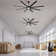 96" Ceiling Fan with LED Light and Remote Control Black
