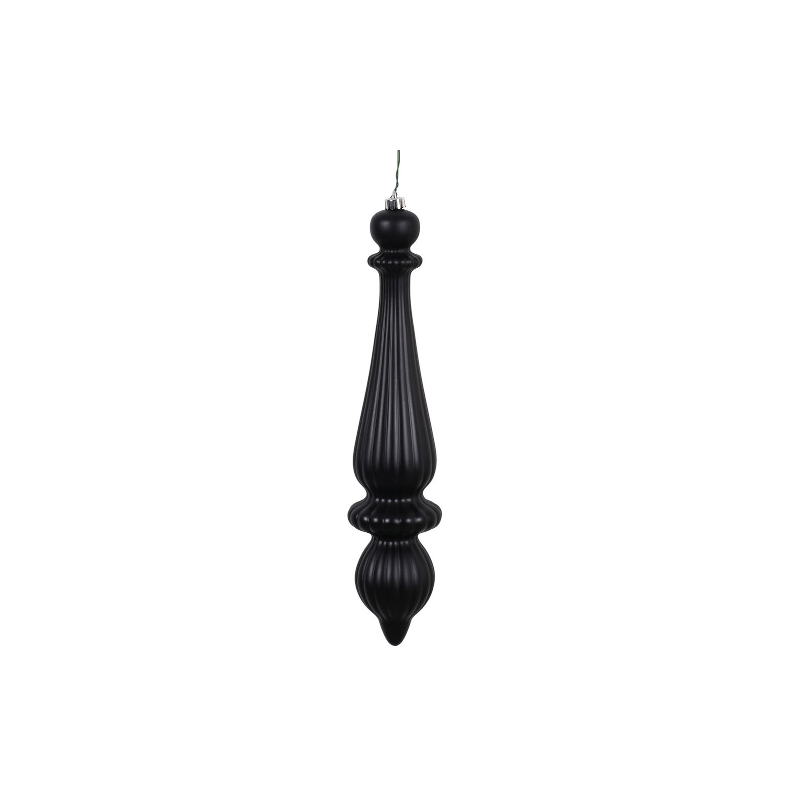 14" Finial Drop Christmas Ornament UV, Black