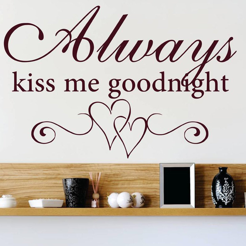 Décalcomanie murale toujours baisers me goodnight, Brun, H 22 po x l 30 po x P 0,16 po