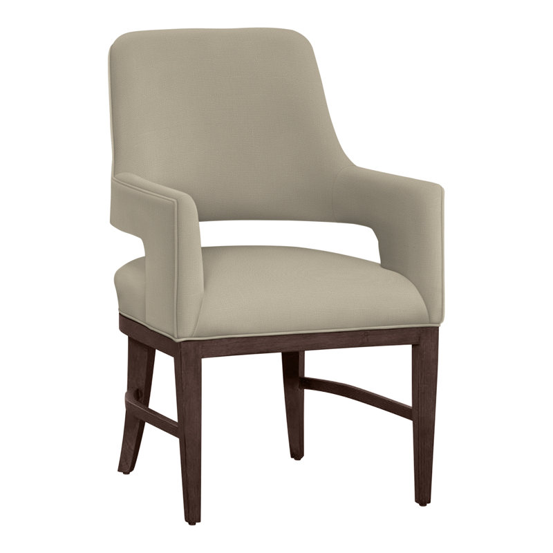 Chaise avec accoudoirs Josie, Toile de rameau Perigold Beagle, Tabac