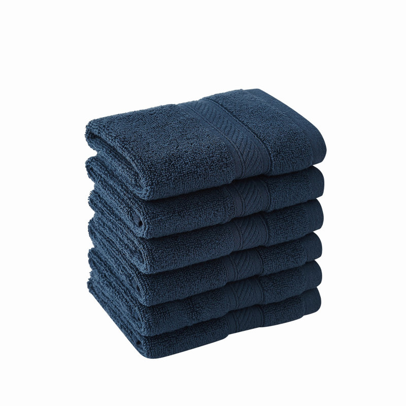  Regal Plush Towel Sets, Dark Blue, Hand Towel - 6 Pack