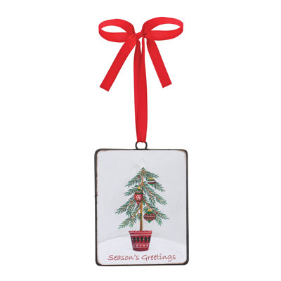 5.5'' Metal Christmas Phrases Holiday Shaped Ornament