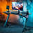 ARES WING Gaming Desk with Infinity Mirror RGB Light Office Computer Table Z Shade White-106460472